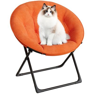ZOOMBUGGY Chaise Lune Pliante En Fausse Fourrure – Grand Siège Rond Confortable, Cadre Robuste En Métal Noir, Idéale Chambre, Salon, Étude Ou Dortoir – Orange 100 (douillet 1126) Pieds Noirs - Publicité ZOOMBUGGY Chaise Lune Pliante En Fausse Fourrure – Grand Siège Rond Confortable, Cadre Robuste En Métal Noir, Idéale Chambre, Salon, Étude Ou Dortoir – Orange 100 (douillet 1126) Pieds Noirs - Publicité