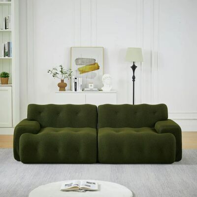 SANS MARQUE Canapé Cloud 2 Places – Tissu 3d Tricoté Vert –accoudoirs Larges Et Capitonnage –sans Montage –soutien Ergonomique –224x104x66 Cm - Publicité SANS MARQUE Canapé Cloud 2 Places – Tissu 3d Tricoté Vert –accoudoirs Larges Et Capitonnage –sans Montage –soutien Ergonomique –224x104x66 Cm - Publicité