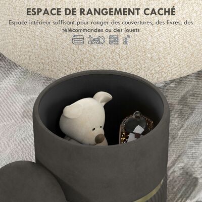 OEM Pouf Tabouret Repose-pied Coffre Velours Côtelé 36x36x44 Cm Salon Chambre Gris - Publicité OEM Pouf Tabouret Repose-pied Coffre Velours Côtelé 36x36x44 Cm Salon Chambre Gris - Publicité