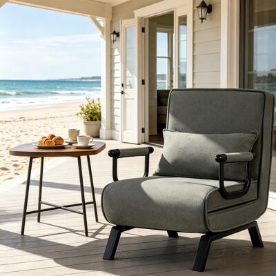 OEM Fauteuil-lit Convertible Élégant Avec Dossier Réglable, Canapé Lit Escamotable Pour Visionnage Tv, Fonction Lit Intégrée – Seul Fauteuil-lit - Publicité OEM Fauteuil-lit Convertible Élégant Avec Dossier Réglable, Canapé Lit Escamotable Pour Visionnage Tv, Fonction Lit Intégrée – Seul Fauteuil-lit - Publicité