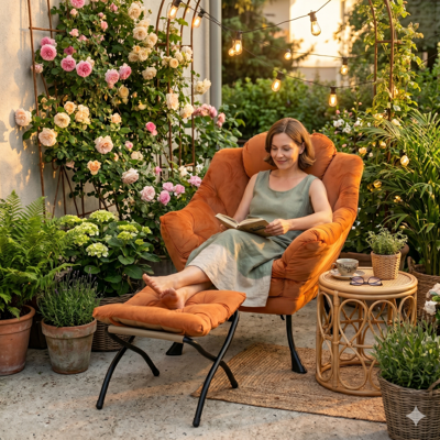 ACKERMAN Fauteuil Avec Repose-pieds, Fauteuil Relax Avec Accoudoirs, Poche Latérale Et Repose-pieds, Fauteuil Lounge, Fauteuil Tv, Fauteuil Club Pour Salon, Chambre À Coucher, Bureau, Orange - Publicité ACKERMAN Fauteuil Avec Repose-pieds, Fauteuil Relax Avec Accoudoirs, Poche Latérale Et Repose-pieds, Fauteuil Lounge, Fauteuil Tv, Fauteuil Club Pour Salon, Chambre À Coucher, Bureau, Orange - Publicité
