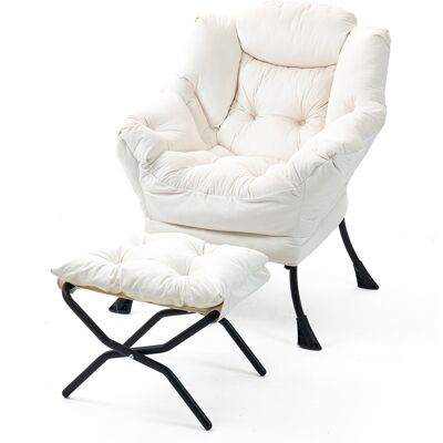 ARRIGONI Fauteuil Relax Confortable Avec Repose-pieds Pliable Et Poche Latérale, Style Simple Pour Chambre, Salon, Balcon - Publicité ARRIGONI Fauteuil Relax Confortable Avec Repose-pieds Pliable Et Poche Latérale, Style Simple Pour Chambre, Salon, Balcon - Publicité