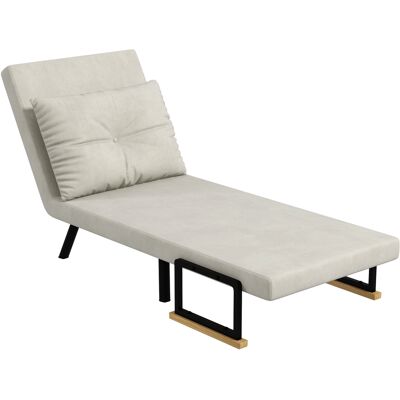 HEAT Canapé-lit 3 En 1 Avec Dossier Inclinable Et Coussin, En Tissu Effet Velours, 63 X 73 X 81 Cm, Crème - Publicité HEAT Canapé-lit 3 En 1 Avec Dossier Inclinable Et Coussin, En Tissu Effet Velours, 63 X 73 X 81 Cm, Crème - Publicité