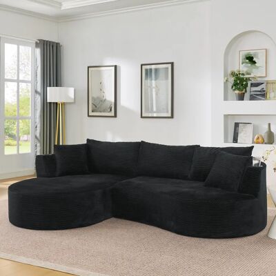SANS MARQUE Canapé D’angle Gauche- 3 Places-avec Accoudoirs À Porte-gobelets- Tissu Chenille Doux- Coussins Inclus-noir - Publicité SANS MARQUE Canapé D’angle Gauche- 3 Places-avec Accoudoirs À Porte-gobelets- Tissu Chenille Doux- Coussins Inclus-noir - Publicité