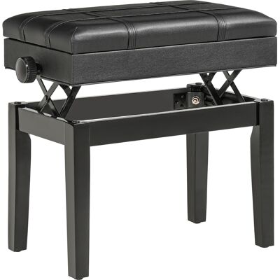 ACKERMAN Tabouret De Piano, Tabouret De Piano Réglable En Hauteur Avec Rangement, Coussin En Cuir, Noir, 63x35x46-56 Cm - Publicité ACKERMAN Tabouret De Piano, Tabouret De Piano Réglable En Hauteur Avec Rangement, Coussin En Cuir, Noir, 63x35x46-56 Cm - Publicité