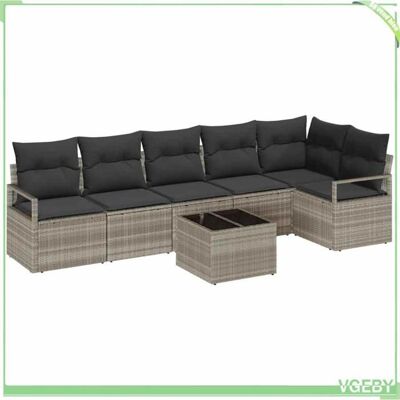 OEM Ensemble De Canapés De Jardin 7 Pièces - Fafeicy - Modulaire - Gris Clair - Poly Rattan - Protection Anti-uv - Publicité OEM Ensemble De Canapés De Jardin 7 Pièces - Fafeicy - Modulaire - Gris Clair - Poly Rattan - Protection Anti-uv - Publicité