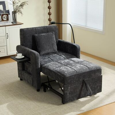 LEMONBEST Canapé En 1 Gris Chenille 167x79x83 Cm Dossier Réglable 5 Positions Coussin Tablette Poches Latérales Convertible Salon Studio Chic - Publicité LEMONBEST Canapé En 1 Gris Chenille 167x79x83 Cm Dossier Réglable 5 Positions Coussin Tablette Poches Latérales Convertible Salon Studio Chic - Publicité