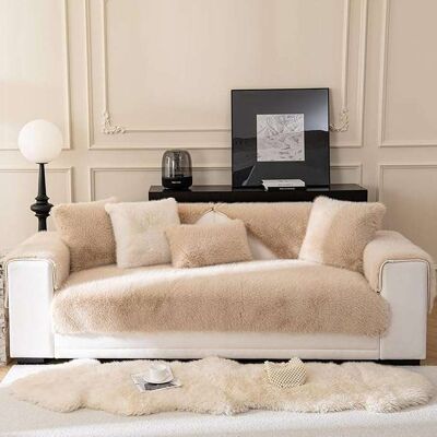 OEM Housse De Canapé 70x70 Cm Douce Et Antidérapante Beige Duveteux - Publicité OEM Housse De Canapé 70x70 Cm Douce Et Antidérapante Beige Duveteux - Publicité