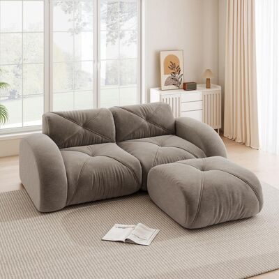 OEM Canapé Modulaire, Deux Places Moderne Avec Pouf, Rembourrage En Mousse Haute Densité 32d, Convient Aux Salons, Tissu Chenille Adapté Aux Animaux Domestiques, Conception Antidérapante, Tissu Doux, - Publicité OEM Canapé Modulaire, Deux Places Moderne Avec Pouf, Rembourrage En Mousse Haute Densité 32d, Convient Aux Salons, Tissu Chenille Adapté Aux Animaux Domestiques, Conception Antidérapante, Tissu Doux, - Publicité