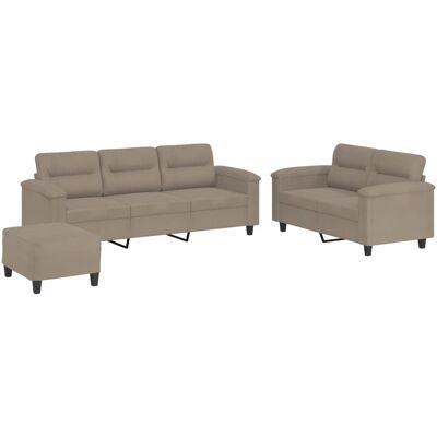 Maison Exclusive - Ensemble De Canapés 3 Pcs Avec Coussins Taupe Tissu Microfibre - Publicité Maison Exclusive - Ensemble De Canapés 3 Pcs Avec Coussins Taupe Tissu Microfibre - Publicité