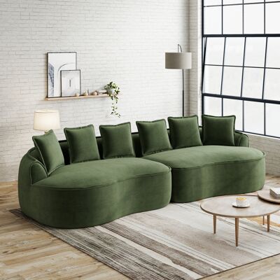 ACKERMAN Canapé Modulaire 4 Places, Tissu Chenille Confortable, Canapé Sans Cadre, Dimensions Extra Grandes, Assises Profondes, Incluant Coussins, Aucun Montage Requis, Adapté Pour Salon, Vert - Publicité ACKERMAN Canapé Modulaire 4 Places, Tissu Chenille Confortable, Canapé Sans Cadre, Dimensions Extra Grandes, Assises Profondes, Incluant Coussins, Aucun Montage Requis, Adapté Pour Salon, Vert - Publicité