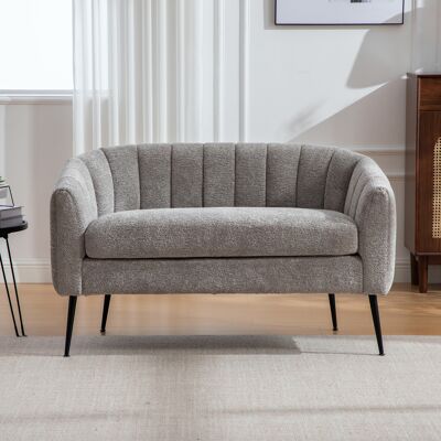 MIDUODUO Mini Canapé Inclinable En Chenille Deux Places Pieds Métalliques Pour Salon,chambre Et Bureau Gris. Publicité MIDUODUO Mini Canapé Inclinable En Chenille Deux Places Pieds Métalliques Pour Salon,chambre Et Bureau Gris. Publicité