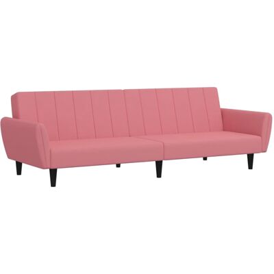 DESIGN IN Canapé Sofa-lit À 2 Places Rose Velours - Publicité DESIGN IN Canapé Sofa-lit À 2 Places Rose Velours - Publicité