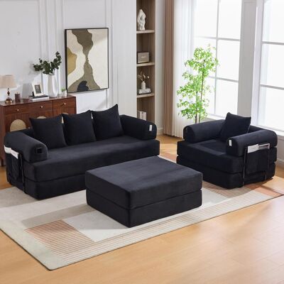OEM Canapé Modulable 4 Places En Velours Côtelé Avec Pouf – Structure Métallique Robuste, Poche Latérale Et 4 Coussins Confortables. Rembourrage En Mousse Haute Densité – Combinaisons Et Polyvalence Infin - Publicité OEM Canapé Modulable 4 Places En Velours Côtelé Avec Pouf – Structure Métallique Robuste, Poche Latérale Et 4 Coussins Confortables. Rembourrage En Mousse Haute Densité – Combinaisons Et Polyvalence Infin - Publicité