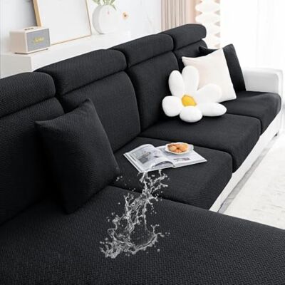 OEM Housse De Coussin De Canapé Imperméable Et Élastique En Jacquard, Lavable En Machine, Adaptée Aux Animaux Et Aux Enfants - Housse De Dossier Taille M, Noire - Publicité OEM Housse De Coussin De Canapé Imperméable Et Élastique En Jacquard, Lavable En Machine, Adaptée Aux Animaux Et Aux Enfants - Housse De Dossier Taille M, Noire - Publicité