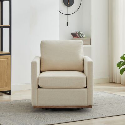 MIDUODUO Fauteuil Pivotant Quatre Côtés 360° Confortable Accoudoirs,style Lounge Salon Chambre Enfant Beige. Publicité MIDUODUO Fauteuil Pivotant Quatre Côtés 360° Confortable Accoudoirs,style Lounge Salon Chambre Enfant Beige. Publicité