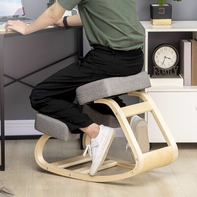 ALLAUVE Tabouret Ergonomique Pour Genoux, Coussin Rembourré Gris En Bouleau, Support De Jambes Pour Posture Correcte, Capacité Max 120 Kg - Publicité ALLAUVE Tabouret Ergonomique Pour Genoux, Coussin Rembourré Gris En Bouleau, Support De Jambes Pour Posture Correcte, Capacité Max 120 Kg - Publicité