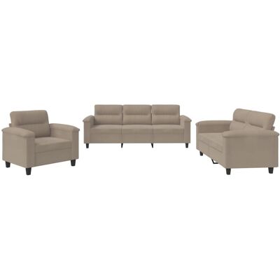 Maison Exclusive - Ensemble De Canapés 3 Pcs Avec Coussins Taupe Tissu Microfibre - Publicité Maison Exclusive - Ensemble De Canapés 3 Pcs Avec Coussins Taupe Tissu Microfibre - Publicité