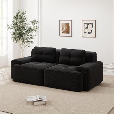 OEM Canapé Modulaire Sans Cadre, Canapé De Salon Moderne, Design D'Assise Profonde, Canapé Nuage Confortable En Velours Côtelé, Canapé Deux Places, Canapé-lit, Noir. Publicité OEM Canapé Modulaire Sans Cadre, Canapé De Salon Moderne, Design D'Assise Profonde, Canapé Nuage Confortable En Velours Côtelé, Canapé Deux Places, Canapé-lit, Noir. Publicité