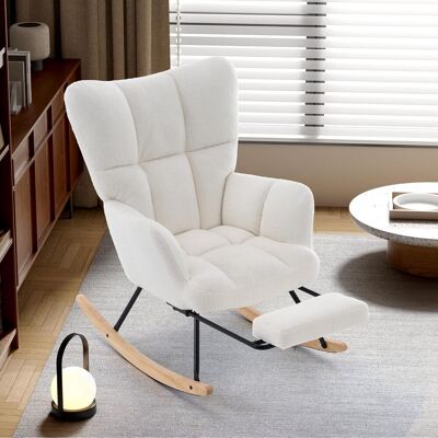 Acavallo Fauteuil À Bascule Relaxant Okwish Avec Appui-tête Et Coussin Lombaire, Fauteuil D'Allaitement Pour Salon Et Chambre, Fauteuil D'Intérieur, Imitation Peau De Mouton Beige - Publicité Acavallo Fauteuil À Bascule Relaxant Okwish Avec Appui-tête Et Coussin Lombaire, Fauteuil D'Allaitement Pour Salon Et Chambre, Fauteuil D'Intérieur, Imitation Peau De Mouton Beige - Publicité