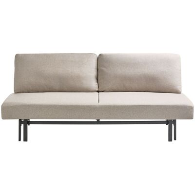 BELIANI Canapé-lit En Tissu Hydrofuge Dossier Sans Accoudoirs Coussins Housses Amovibles Pieds En Fer Beige Roykka - Publicité BELIANI Canapé-lit En Tissu Hydrofuge Dossier Sans Accoudoirs Coussins Housses Amovibles Pieds En Fer Beige Roykka - Publicité