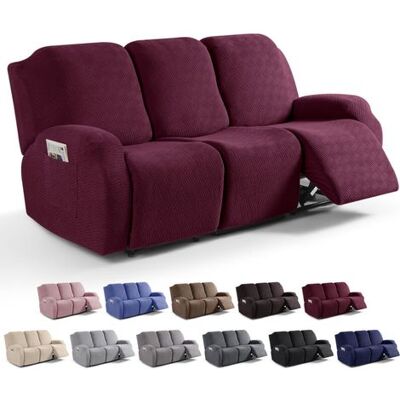 WEMAKMAK Housse De Canapé Inclinable Rouge Bordeaux, Housse De Canapé Inclinable 3 Places, Foncée - Publicité WEMAKMAK Housse De Canapé Inclinable Rouge Bordeaux, Housse De Canapé Inclinable 3 Places, Foncée - Publicité