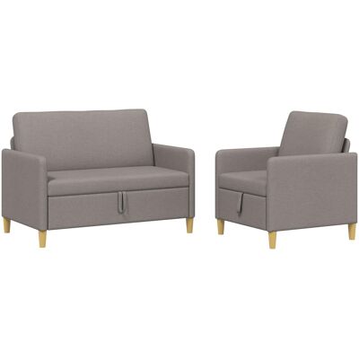 Canapé Avec Rangement 2 Pcs Taupe Polyester Vidaxl - Publicité Canapé Avec Rangement 2 Pcs Taupe Polyester Vidaxl - Publicité