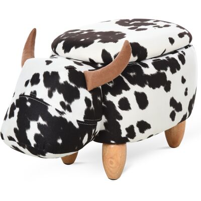 DEVOKO Tabouret Décoratif 62 X 35 X 36cm Noir Et Blanc Design Piggy Rembourré, Avec Espace De Rangement Pour Salon Et Chambre D'Enfant - Publicité DEVOKO Tabouret Décoratif 62 X 35 X 36cm Noir Et Blanc Design Piggy Rembourré, Avec Espace De Rangement Pour Salon Et Chambre D'Enfant - Publicité