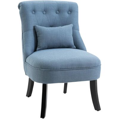 ACKERMAN Fauteuil Tv, Fauteuil Relax Avec Coussin De Dossier Et Pieds Surélevés, Lin En Bleu, 52,5x69x77cm, Confortable Pour Salon - Publicité ACKERMAN Fauteuil Tv, Fauteuil Relax Avec Coussin De Dossier Et Pieds Surélevés, Lin En Bleu, 52,5x69x77cm, Confortable Pour Salon - Publicité