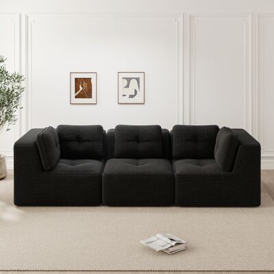 MIDUODUO Canapé Sectionnel Trois Places Sans Monture,velours Côtelé Doux. Siège Profond Sans Installation Pour Salon,noir. Publicité MIDUODUO Canapé Sectionnel Trois Places Sans Monture,velours Côtelé Doux. Siège Profond Sans Installation Pour Salon,noir. Publicité