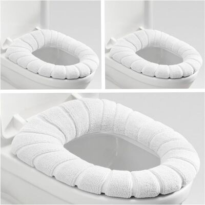 RYTTGOP 3pcs - Housse De Siège Wc - Coussin De Toilette - Antibactérien Et Extensible Pour Forme O Et Carrée Blanc 42x33cm - Publicité RYTTGOP 3pcs - Housse De Siège Wc - Coussin De Toilette - Antibactérien Et Extensible Pour Forme O Et Carrée Blanc 42x33cm - Publicité