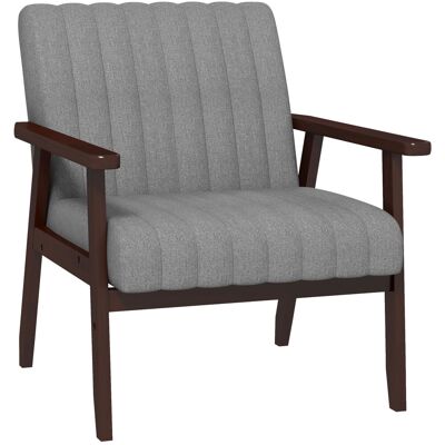 ARRIGONI Fauteuil De Chambre Moderne Rembourre En Tissu Et Bois Avec Coutures Tubulaires Gris - Publicité ARRIGONI Fauteuil De Chambre Moderne Rembourre En Tissu Et Bois Avec Coutures Tubulaires Gris - Publicité