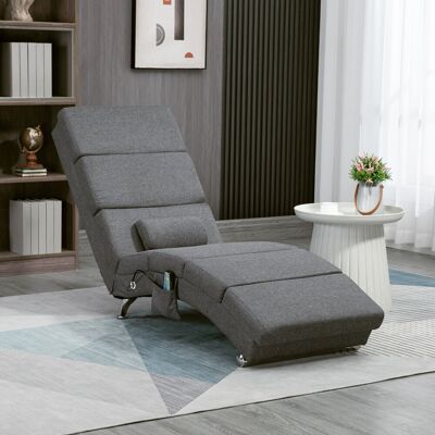 OEM Homcom Fauteuil Relax De Salon - Massage & Chauffage, Télécommande & Oreiller Inclus, Tissu Effet Lin, Gris - Publicité OEM Homcom Fauteuil Relax De Salon - Massage & Chauffage, Télécommande & Oreiller Inclus, Tissu Effet Lin, Gris - Publicité
