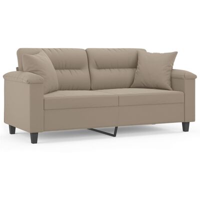 DESIGN IN Canapé Sofa 2 Places Avec Oreillers Taupe 140 Cm Tissu Microfibre - Publicité DESIGN IN Canapé Sofa 2 Places Avec Oreillers Taupe 140 Cm Tissu Microfibre - Publicité