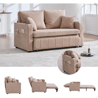 ACKERMAN Canapé Multifonctionnel En Tissu, Canapé Convertible Extractible, Utilisable Comme Canapé Ou Lit, Avec Poches De Rangement Sur Les Accoudoirs, Avec Fonction De Charge Usb Et Porte-gobelets (kaki, Chen - Publicité ACKERMAN Canapé Multifonctionnel En Tissu, Canapé Convertible Extractible, Utilisable Comme Canapé Ou Lit, Avec Poches De Rangement Sur Les Accoudoirs, Avec Fonction De Charge Usb Et Porte-gobelets (kaki, Chen - Publicité