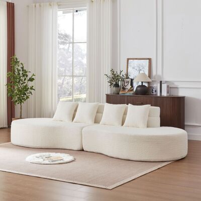 OEM Canapé Modulaire En Mousse De 310 Cm, Canapé Combinable En Deux Parties (sans Cadre), 100 % Mousse À Mémoire De Forme Haute Densité, Housse De Canapé Amovible Et Lavable En Polaire Effet Peluche, - Publicité OEM Canapé Modulaire En Mousse De 310 Cm, Canapé Combinable En Deux Parties (sans Cadre), 100 % Mousse À Mémoire De Forme Haute Densité, Housse De Canapé Amovible Et Lavable En Polaire Effet Peluche, - Publicité