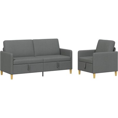Canapé Avec Rangement 2 Pcs Gris Foncé Polyester Vidaxl - Publicité Canapé Avec Rangement 2 Pcs Gris Foncé Polyester Vidaxl - Publicité