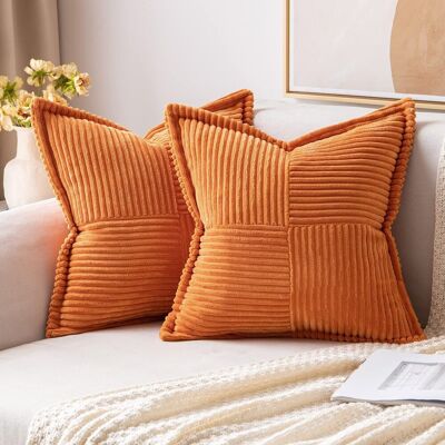 OEM Housses De Coussin De Canapé. Velours Côtelé Beige Avec Motif Croisé. Pour Chambre À Coucher. Salon. Lot De 2 Taies D'Oreiller 45 X 45 Cm,orange - Publicité OEM Housses De Coussin De Canapé. Velours Côtelé Beige Avec Motif Croisé. Pour Chambre À Coucher. Salon. Lot De 2 Taies D'Oreiller 45 X 45 Cm,orange - Publicité