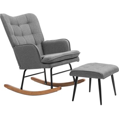 ACKERMAN Fauteuil À Bascule Avec Repose-pieds, Capacité 130 Kg, Fauteuil Relax Avec Accoudoirs Aspect Lin Pour Détente Confortable - Publicité ACKERMAN Fauteuil À Bascule Avec Repose-pieds, Capacité 130 Kg, Fauteuil Relax Avec Accoudoirs Aspect Lin Pour Détente Confortable - Publicité