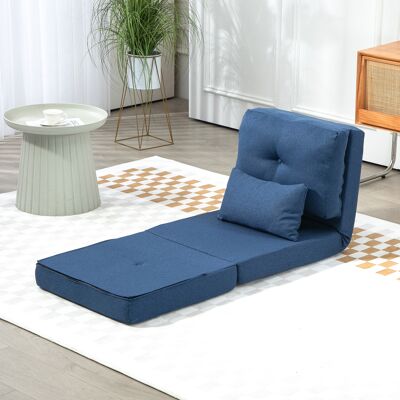OEM Homcom Chauffeuse Canapé-lit Convertible 1 Place - Dossier Réglable, 1 Coussin Inclus, Bleu Foncé - Publicité OEM Homcom Chauffeuse Canapé-lit Convertible 1 Place - Dossier Réglable, 1 Coussin Inclus, Bleu Foncé - Publicité