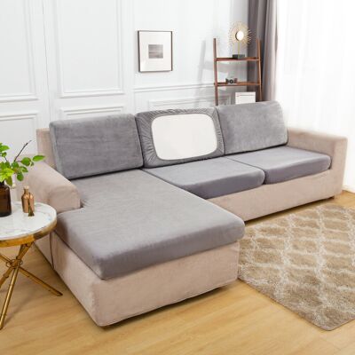 OEM Housse De Coussin Élastique Pour Canapés D'Angle En Forme De L, Très Grande Taille, Avec Élastique En Bas, Gris Clair. Publicité OEM Housse De Coussin Élastique Pour Canapés D'Angle En Forme De L, Très Grande Taille, Avec Élastique En Bas, Gris Clair. Publicité