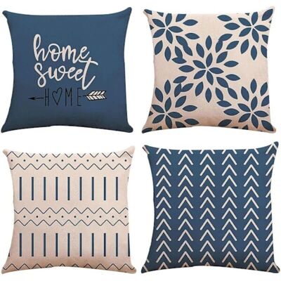 TRYWISE Housses De Coussin Décoratives En Lin, 50 X 50 Cm, Lot De 4, Couleur Bleu Clair – Idéales Pour Canapé, Lit Et Voiture, Style Moderne Et Élégant - Publicité TRYWISE Housses De Coussin Décoratives En Lin, 50 X 50 Cm, Lot De 4, Couleur Bleu Clair – Idéales Pour Canapé, Lit Et Voiture, Style Moderne Et Élégant - Publicité