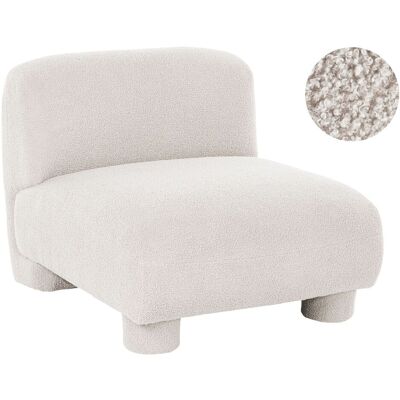BELIANI Fauteuil En Bouclé 1 Place Sans Accoudoirs Modulaire Profil Bas Blanc Cassé Mjalbi - Publicité BELIANI Fauteuil En Bouclé 1 Place Sans Accoudoirs Modulaire Profil Bas Blanc Cassé Mjalbi - Publicité