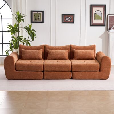 KOMHTOM Canapé Modulaire Sans Assemblage, Extensible 72-96h, Anti-dérapant, Combinable À L’infini – Pour Petits Espaces, Jeux, Détente,chenille,couleur Orange - Publicité KOMHTOM Canapé Modulaire Sans Assemblage, Extensible 72-96h, Anti-dérapant, Combinable À L’infini – Pour Petits Espaces, Jeux, Détente,chenille,couleur Orange - Publicité