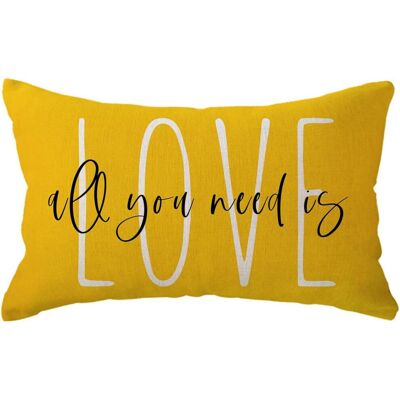 OEM Housse De Coussin Lombaire Décorative « Tout Ce Dont Vous Avez Besoin, C'Est D'Amour » 12x20 Cm, Décoration Pour Canapé/banc/véranda Pour La Saint-valentin (jaune) - Publicité OEM Housse De Coussin Lombaire Décorative « Tout Ce Dont Vous Avez Besoin, C'Est D'Amour » 12x20 Cm, Décoration Pour Canapé/banc/véranda Pour La Saint-valentin (jaune) - Publicité