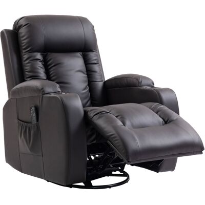 OEM Fauteuil De Massage Avec Fonction Bascule, Inclinaison Et Chauffage, 3 Modes, Pivotant, Marron Foncé - Publicité OEM Fauteuil De Massage Avec Fonction Bascule, Inclinaison Et Chauffage, 3 Modes, Pivotant, Marron Foncé - Publicité