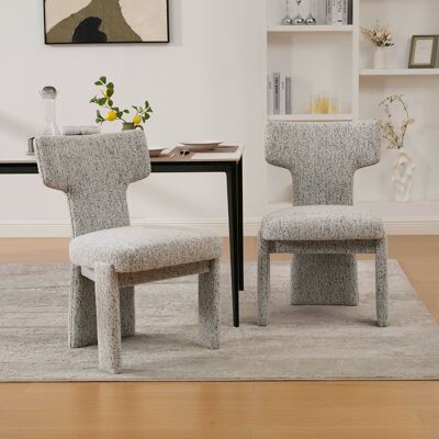 ACKERMAN Lot De 2 Fauteuils D'Appoint En Chenille Moderne Avec Pieds En Bois De Caoutchouc, Fauteuils Sans Accoudoirs À Dossier Incurvé Pour Salon, Chambre, Restaurant, Café, Salle À Manger Et Réception, Blanc - Publicité ACKERMAN Lot De 2 Fauteuils D'Appoint En Chenille Moderne Avec Pieds En Bois De Caoutchouc, Fauteuils Sans Accoudoirs À Dossier Incurvé Pour Salon, Chambre, Restaurant, Café, Salle À Manger Et Réception, Blanc - Publicité