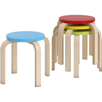 OEM Tabourets Empilables Avec Patins En Feutre, Contreplaqué De Bouleau, Laqué, Multicolore - Publicité OEM Tabourets Empilables Avec Patins En Feutre, Contreplaqué De Bouleau, Laqué, Multicolore - Publicité