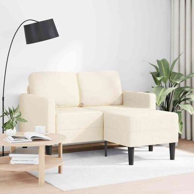 DESIGN IN Canapé Sofa 2 Places Avec Méridienne En L Crème 125 Cm Lin - Publicité DESIGN IN Canapé Sofa 2 Places Avec Méridienne En L Crème 125 Cm Lin - Publicité