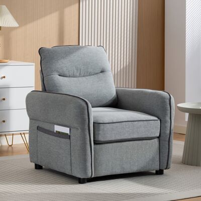 OEM Canapé 1 Place De Salon En Velours Égyptien - Poche Latérale Pratique, 80x81x90cm, Gris - Publicité OEM Canapé 1 Place De Salon En Velours Égyptien - Poche Latérale Pratique, 80x81x90cm, Gris - Publicité